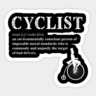 Cyclist Funny Definition Sticker